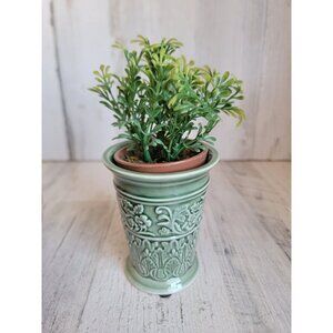 Mini green flower pot synthetic plant home decor unique office‎